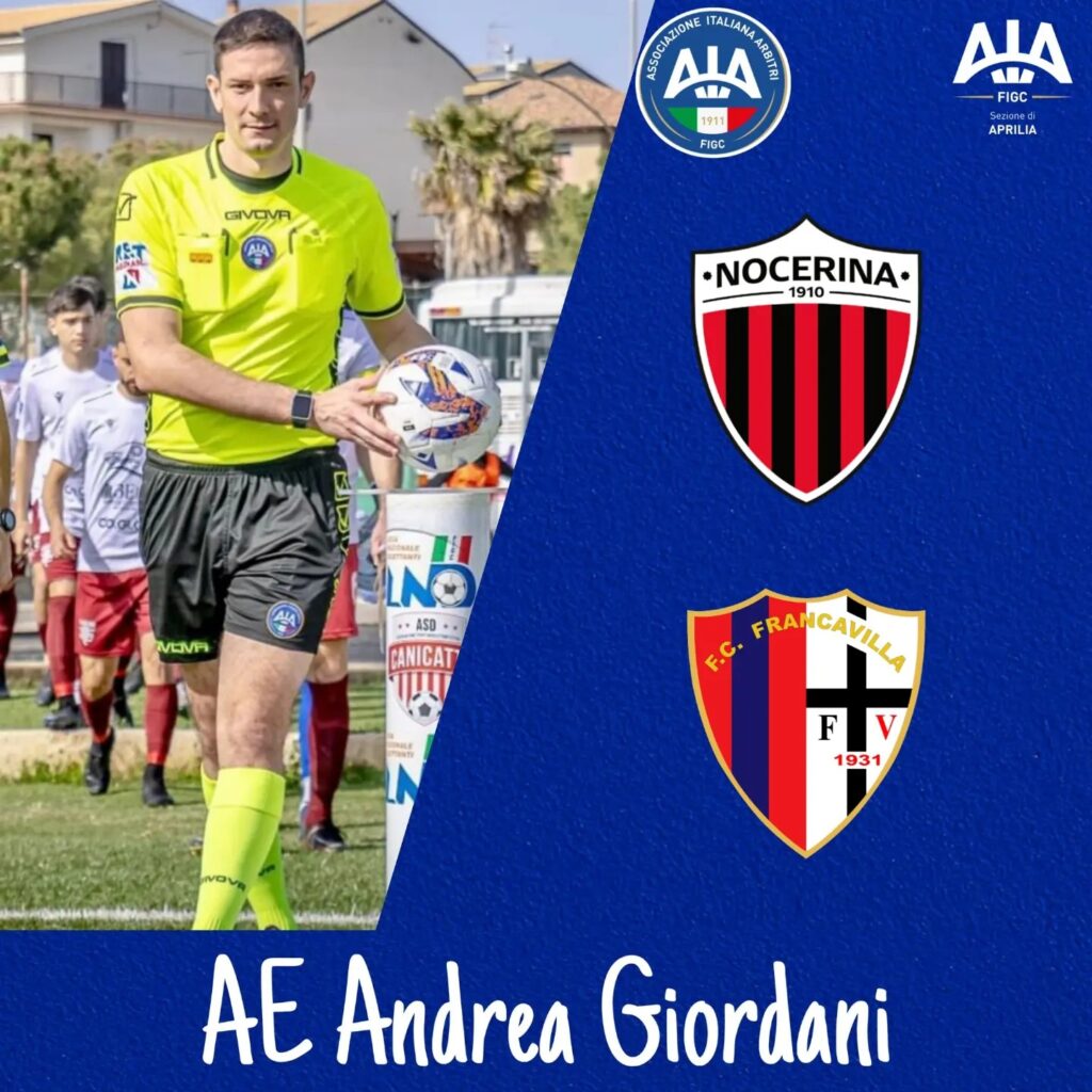 Chi è l’arbitro Andrea Giordani, tutto sul fischietto di  Nocerina-Francavilla 460725113 1025421159588200 5320691985065367189 n 1 1024x1024