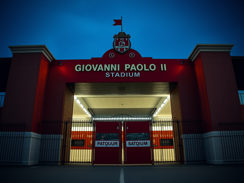 storia e passione del calcio a nardò Storia e Passione del Calcio a Nardò porta ingresso stadio colore amaranto giovanni paolo 2 senza logo