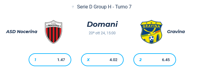 Serie D: Previsione Risultato Nocerina vs Gravina Screenshot 2024 10 19 at 12 00 34 ASD Nocerina v Gravina Pronostici Risultati in Diretta e Quote Scommesse