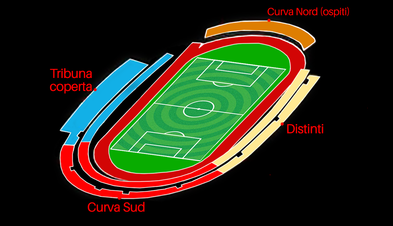 stadio san francesco: storia e curiosità Stadio San Francesco: Storia e Curiosità stadio piantina2