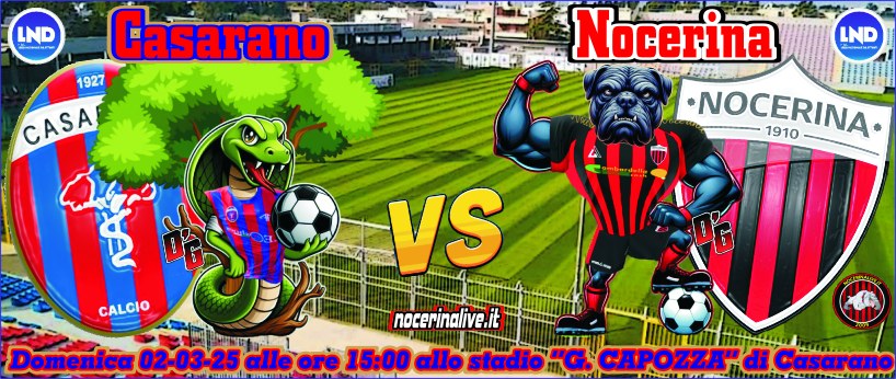 FULL TIME| CASARANO &#8211; NOCERINA 1-1| 37&#8217;Gerbaudo (N), 55&#8217;Malcore (C) Casarano Nocerina